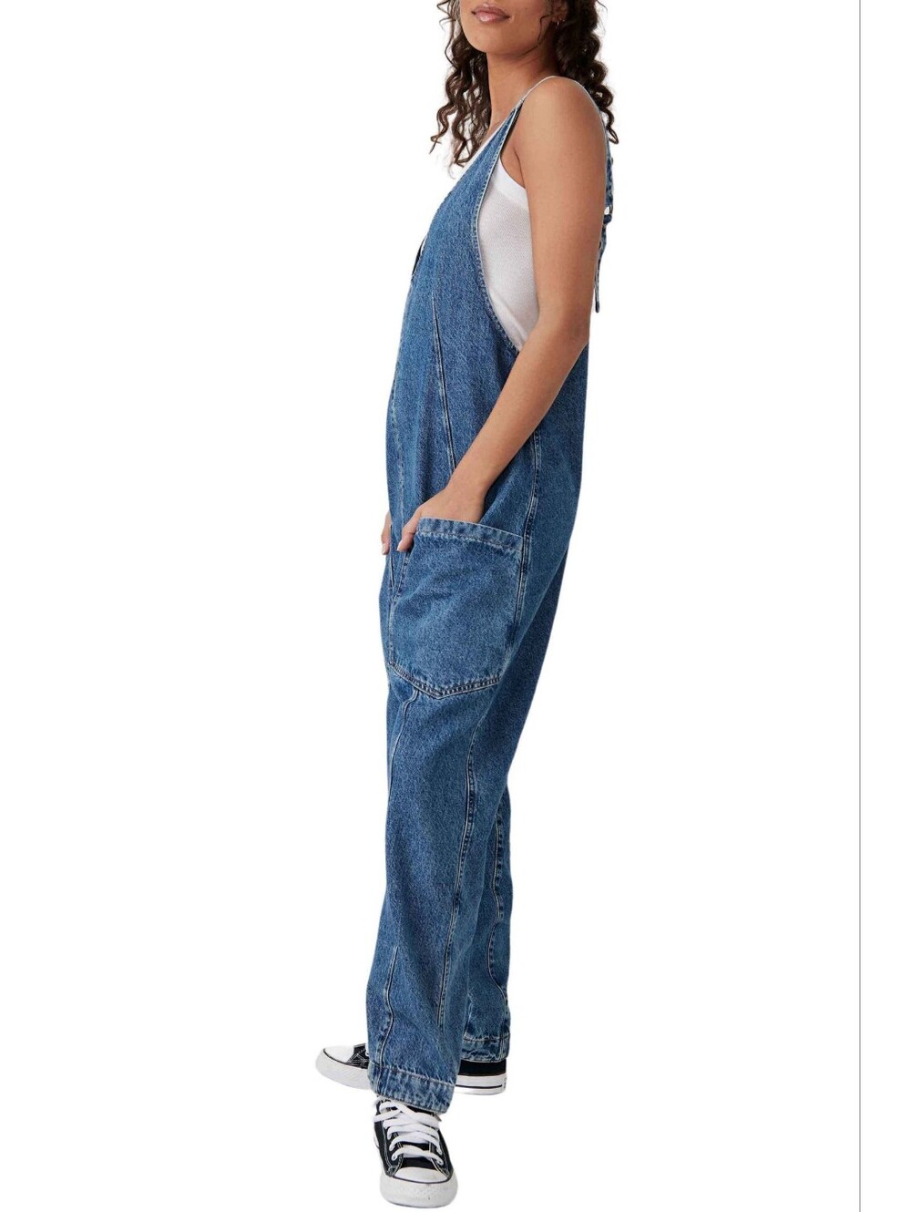 Free People High Roller Denim Jumpsuit - Picture 6 of 10